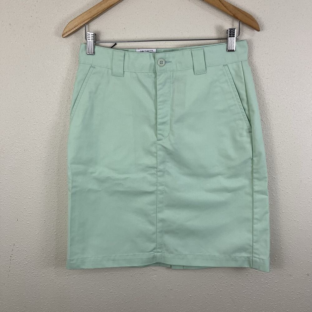 NWT Carhartt WIP Master Pencil Skirt Womens Size 27 Mint Green